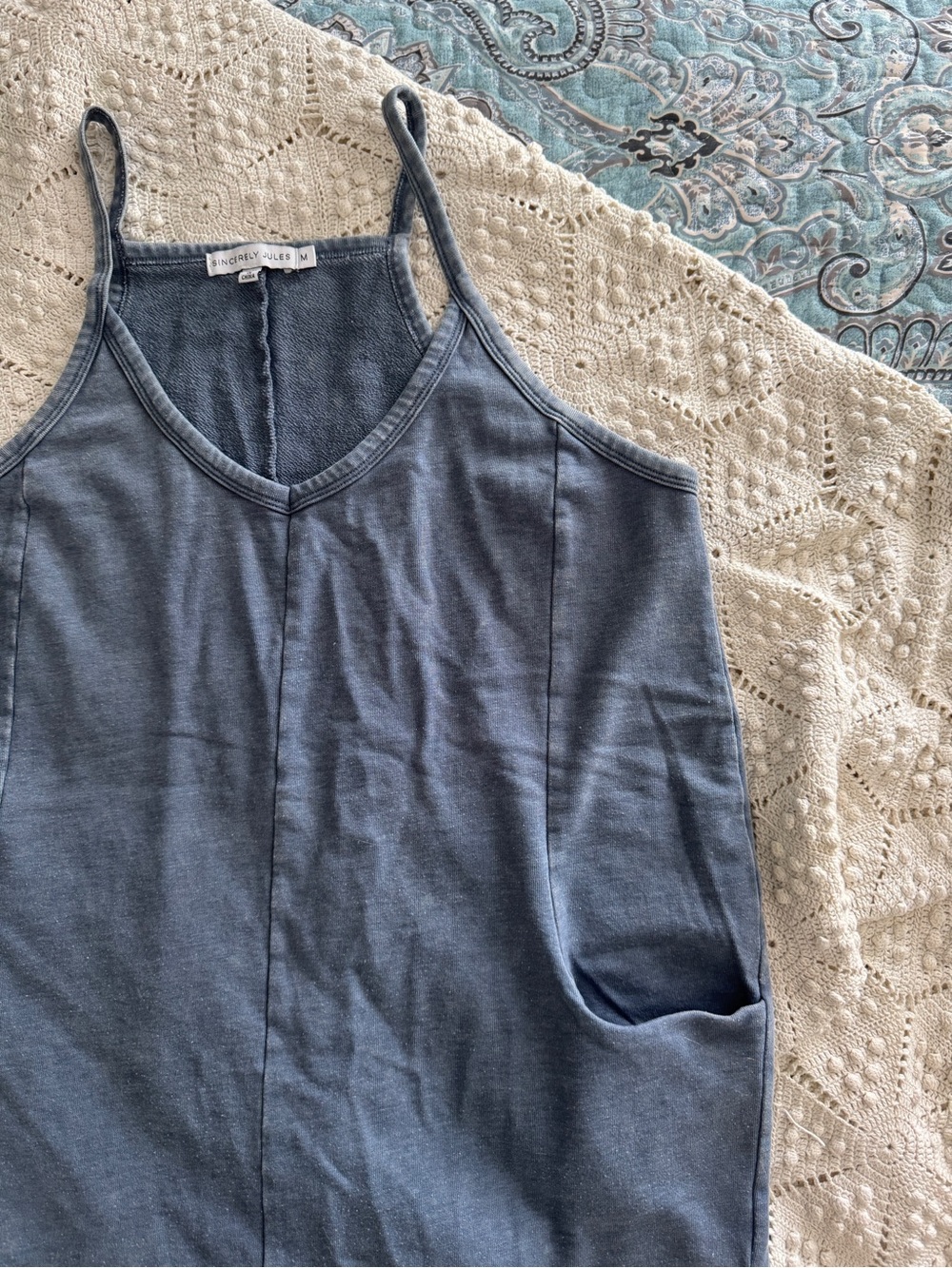 Sincerely Jules Blue V-Neck Spaghetti Strap Jumpsuit
